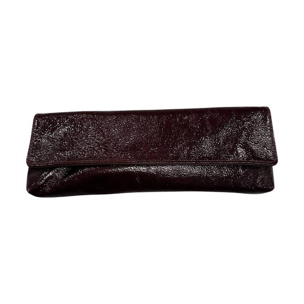 NEW KIM WHITE HANDBAGS & BELTS women's baguette clutches in burgundy